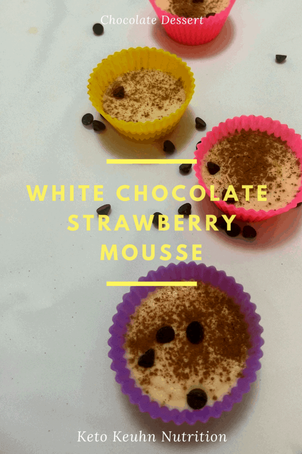 White Chocolate Covered Strawberry Keto Mousse 1 - White Chocolate Covered Strawberry Keto Mousse