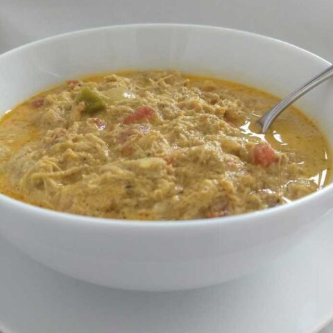 Keto White Chicken Chili in Crockpot (Curry Optional)