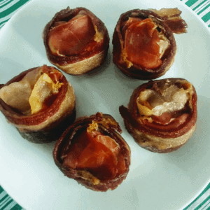 stuffed mushrooms wrapped 2 300x300 - Stuffed Mushrooms Wrapped in Prosciutto