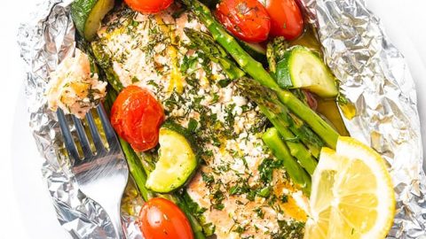 wholesomeyum baked salmon foil packets with vegetables grill option 7 480x270 - 20 Keto Camping Recipes