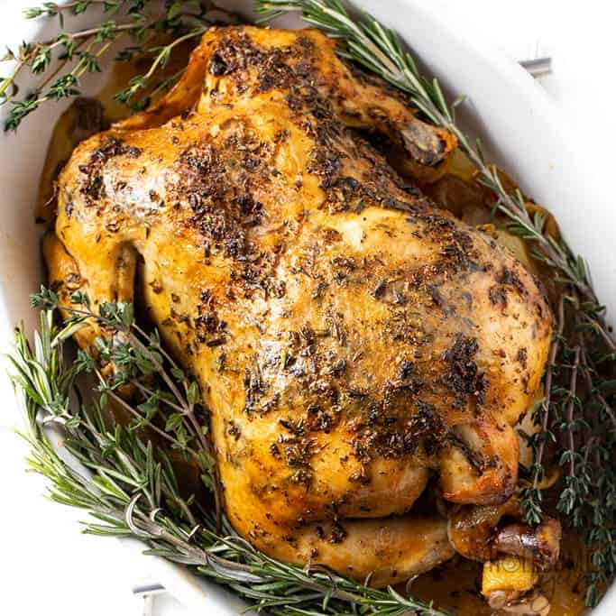 wholesomeyum crock pot whole chicken recipe with garlic herb butter 4 - 40 of the Best Carnivore Diet Recipes