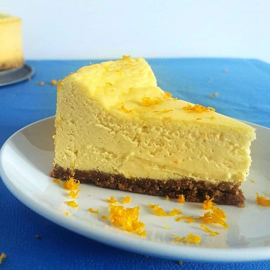 Slice of orange cheescake