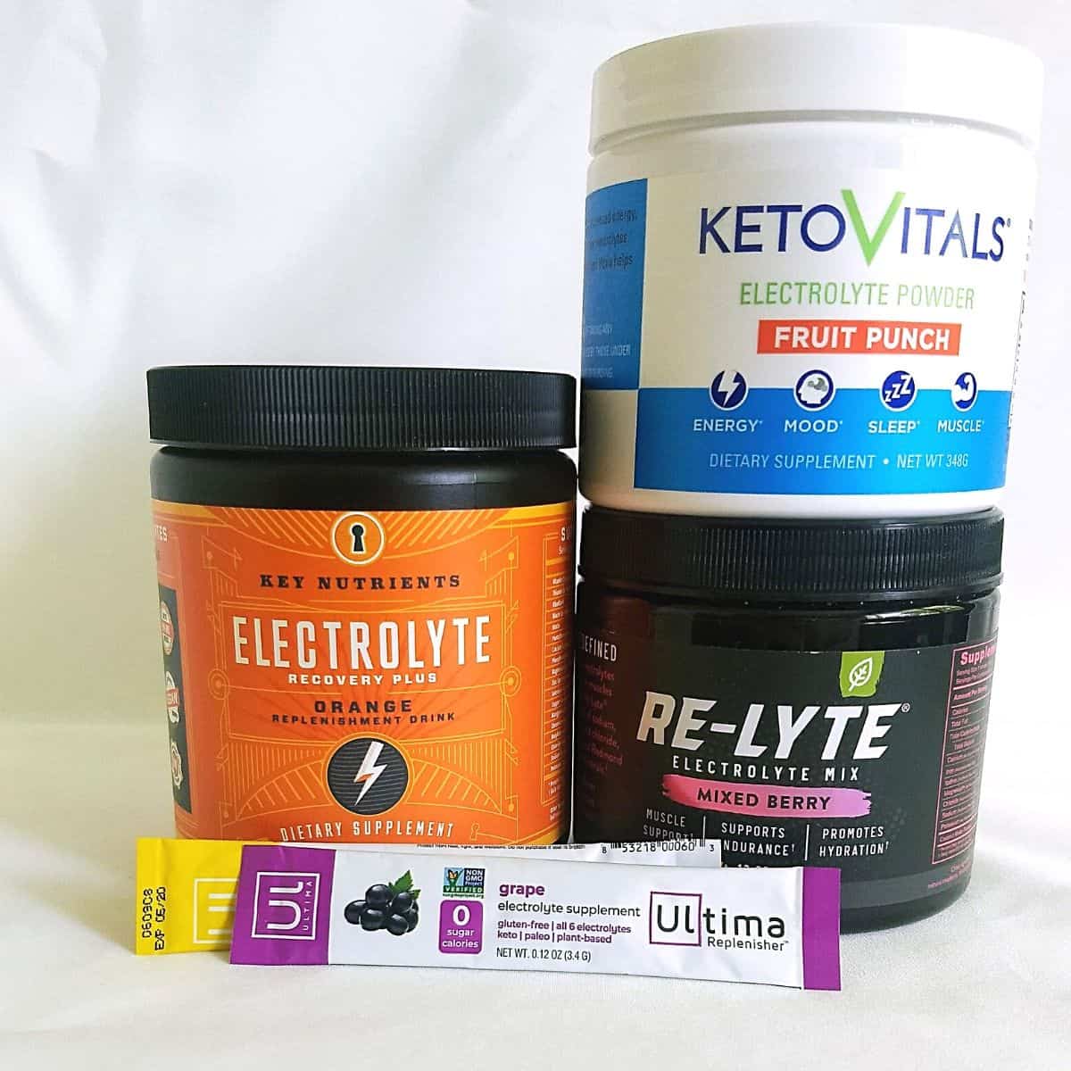 4 diferent electrolyte powders.