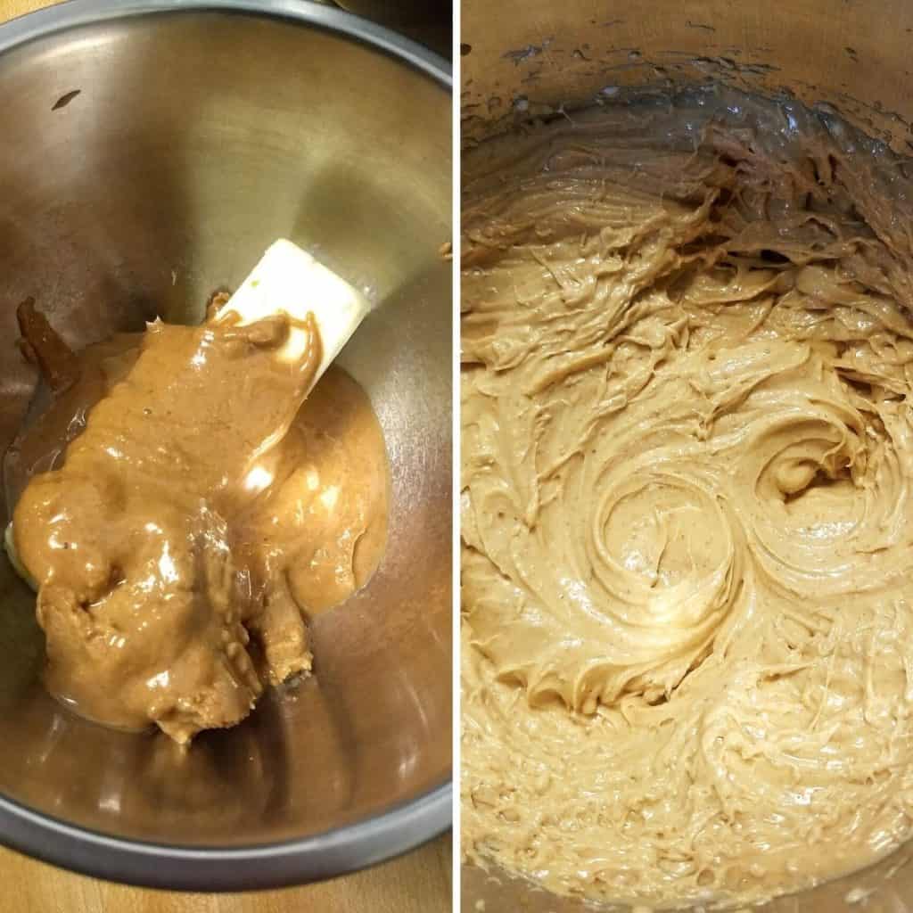 Visual of peanut butter frosting steps