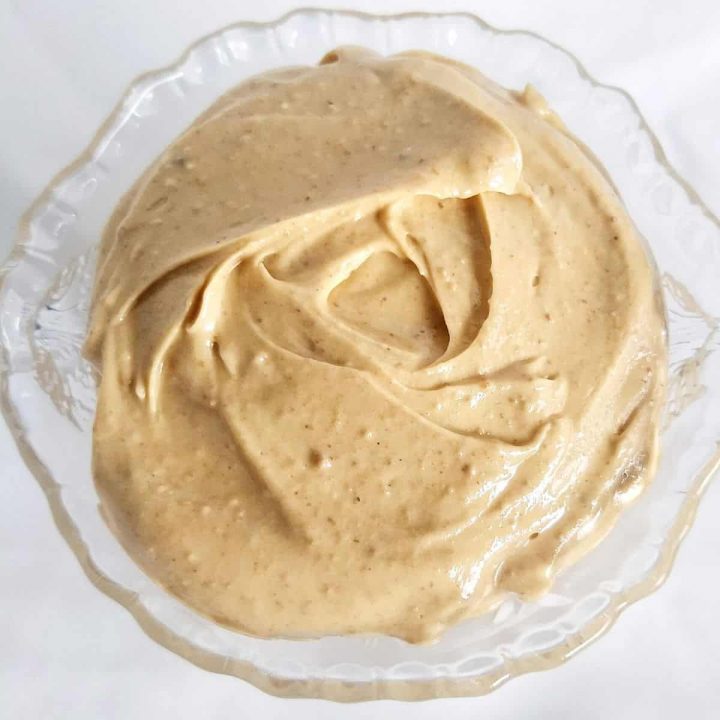 Overhead shot of the peanut butter frosting