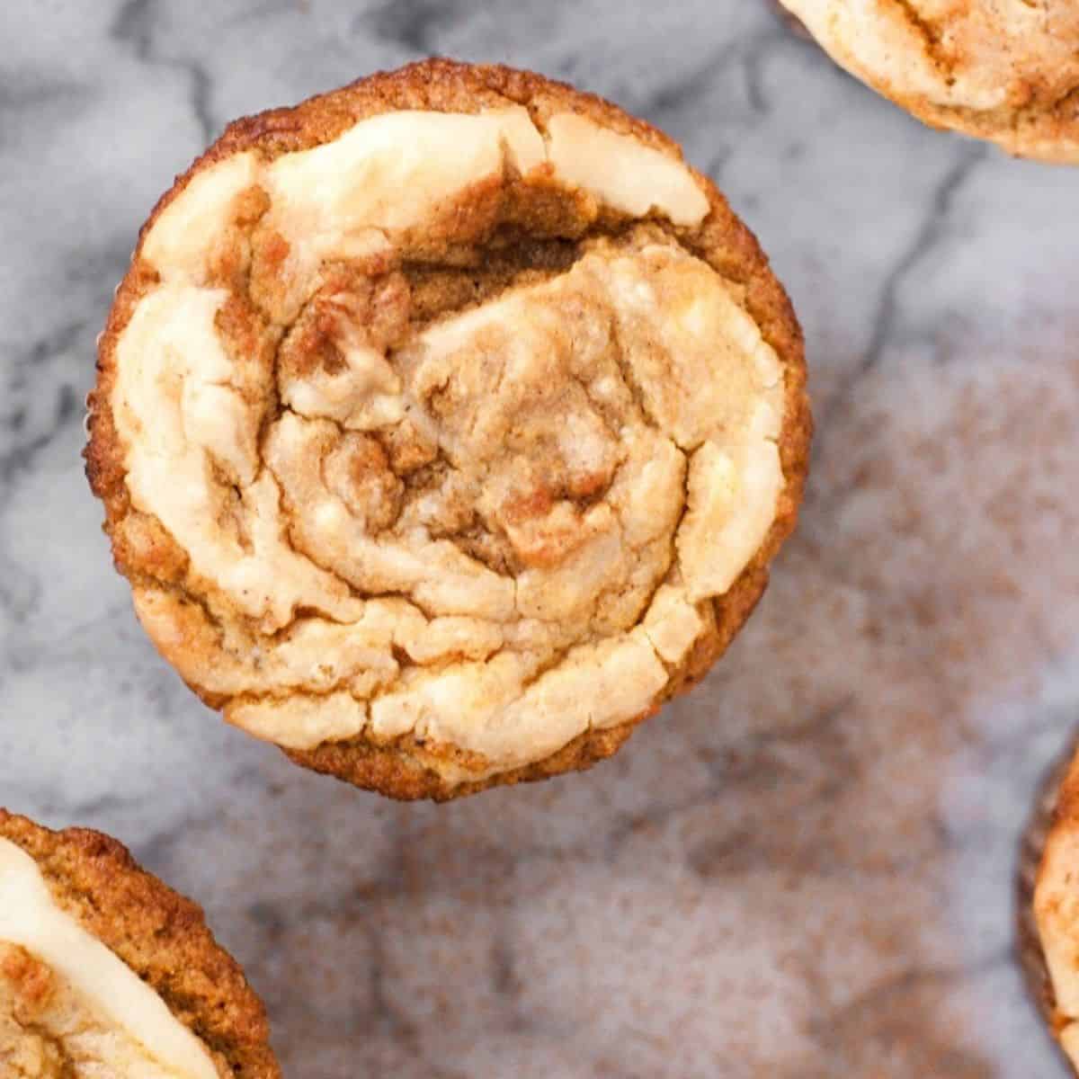 Top View of Cream Cheese Pumpkin Muffins