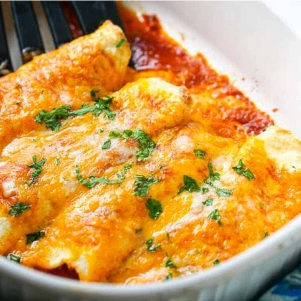 Enchiladas in a pan