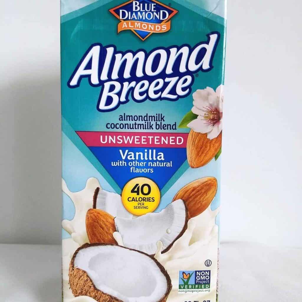 carton of almond breeze milk