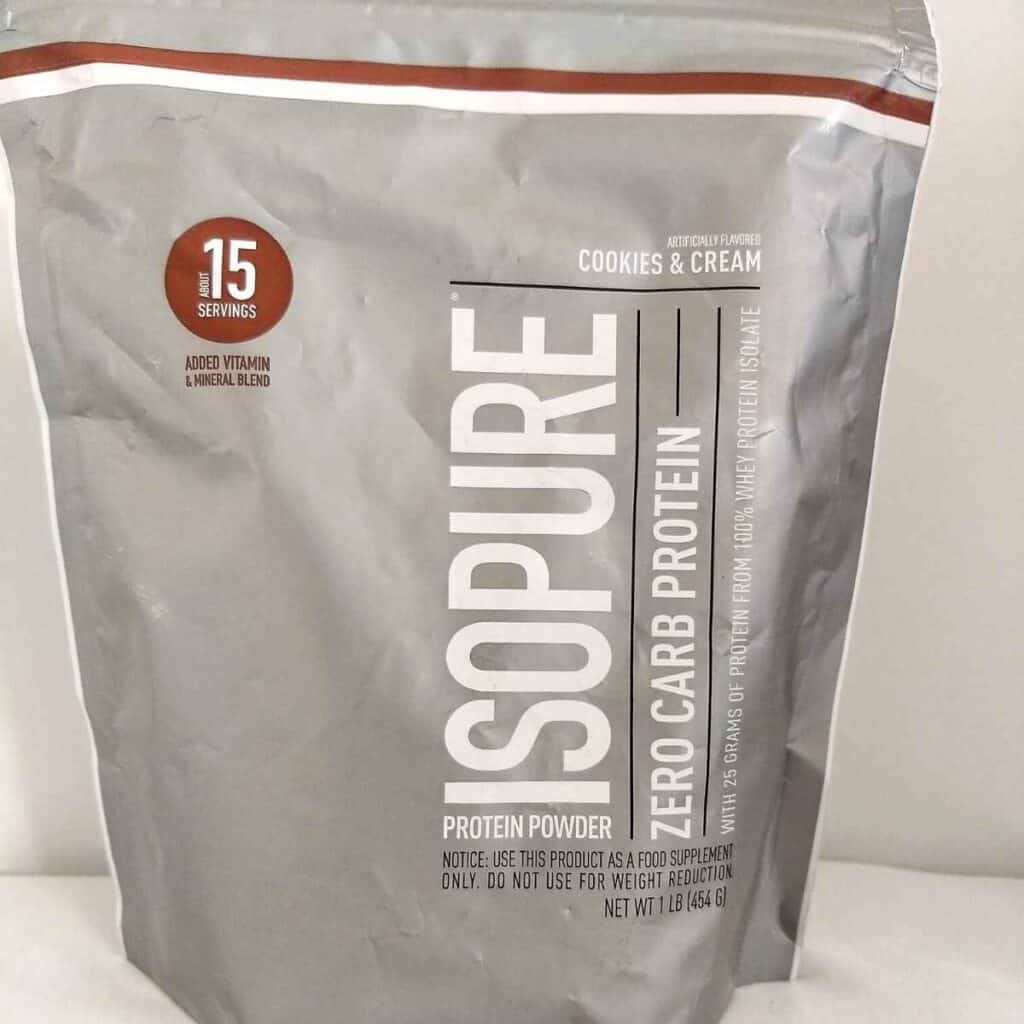 bag of isopure protein powder