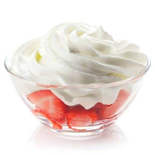 keto whip cream on top of strawberries 500x500 - Keto White Chocolate Fudge
