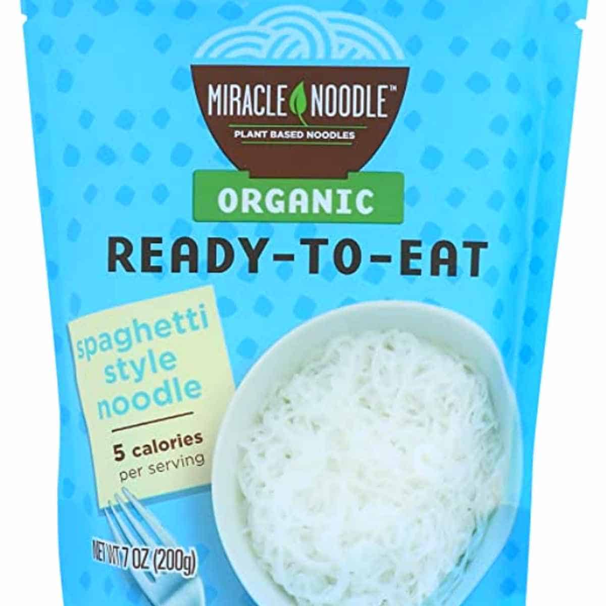 Blue bag of noodles from miracle noodle