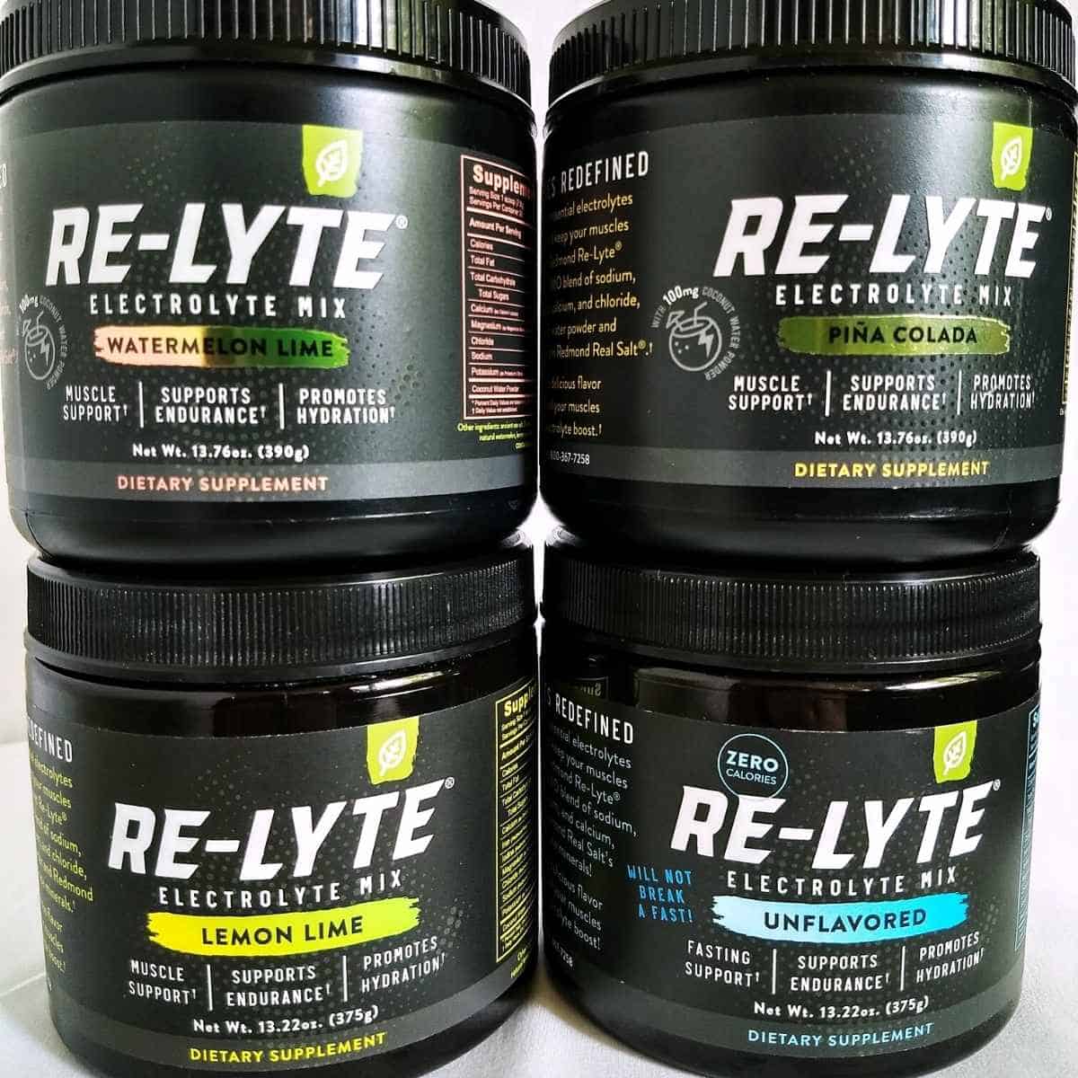 4 krukker med relyte elektrolytt drikkeblanding - Re-Lyte Electrolyte Drink Mix: anmeldelse