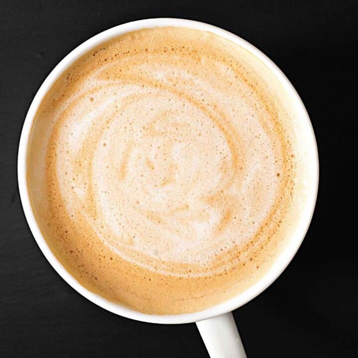 top of latte 720x720 - Keto Sugar Cookie Almond Milk Latte: Starbucks Copycat