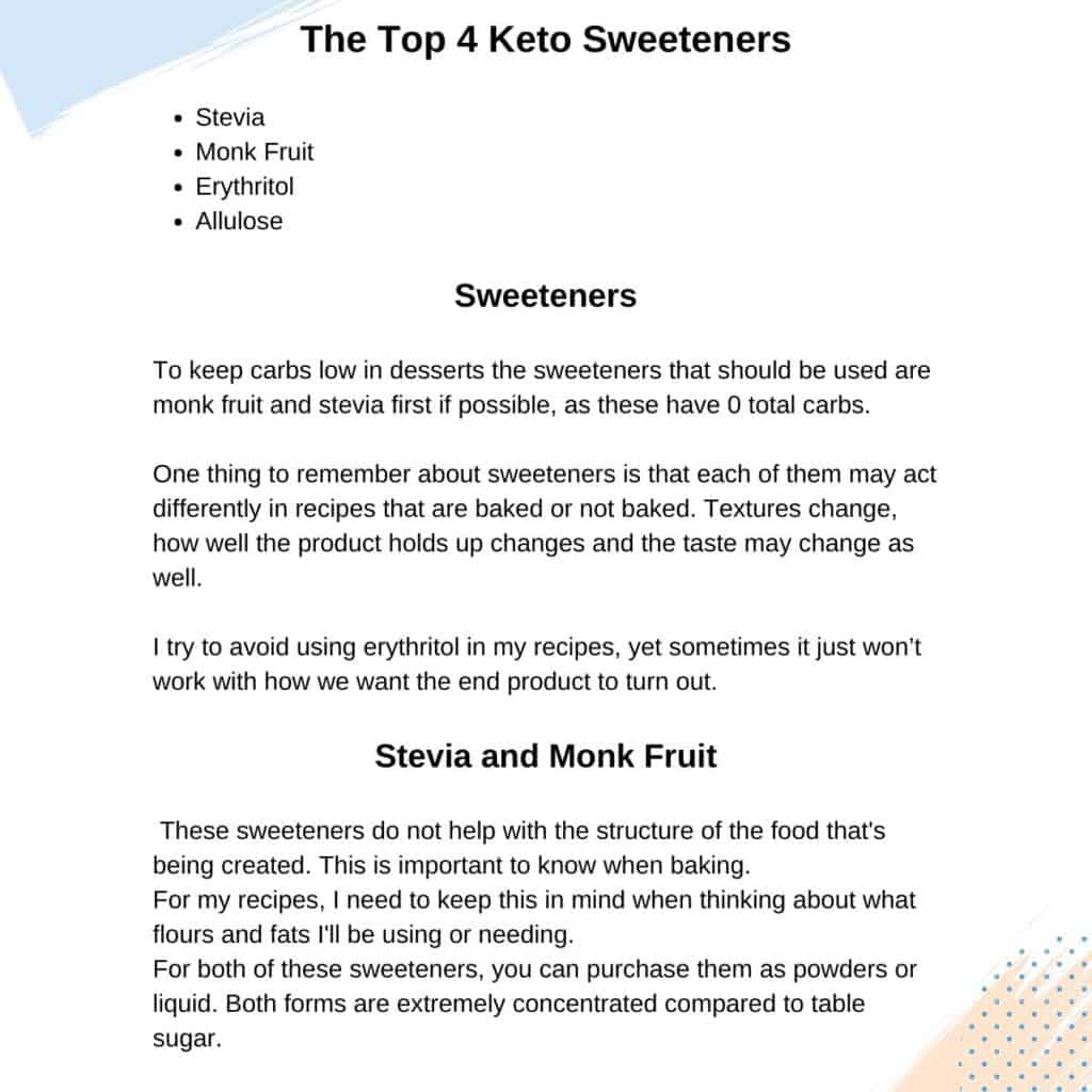 sweeteners 1024x1024 - The Ultimate Keto Guide to Keep Total Carbs Under 10 Grams