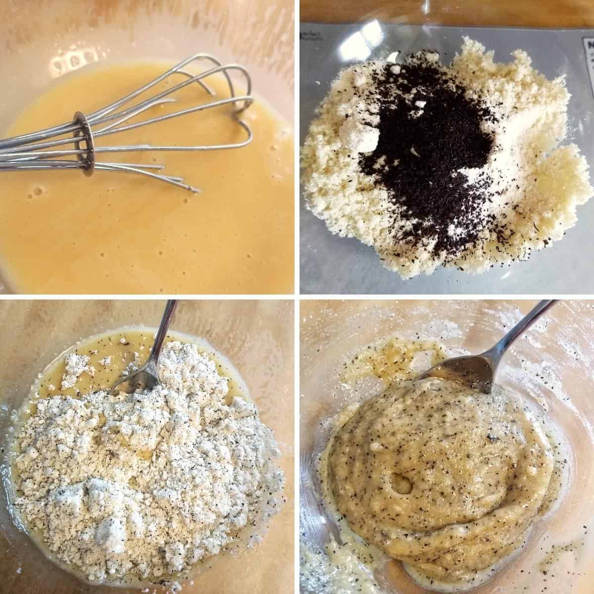 4 photos of different steps in the recipe