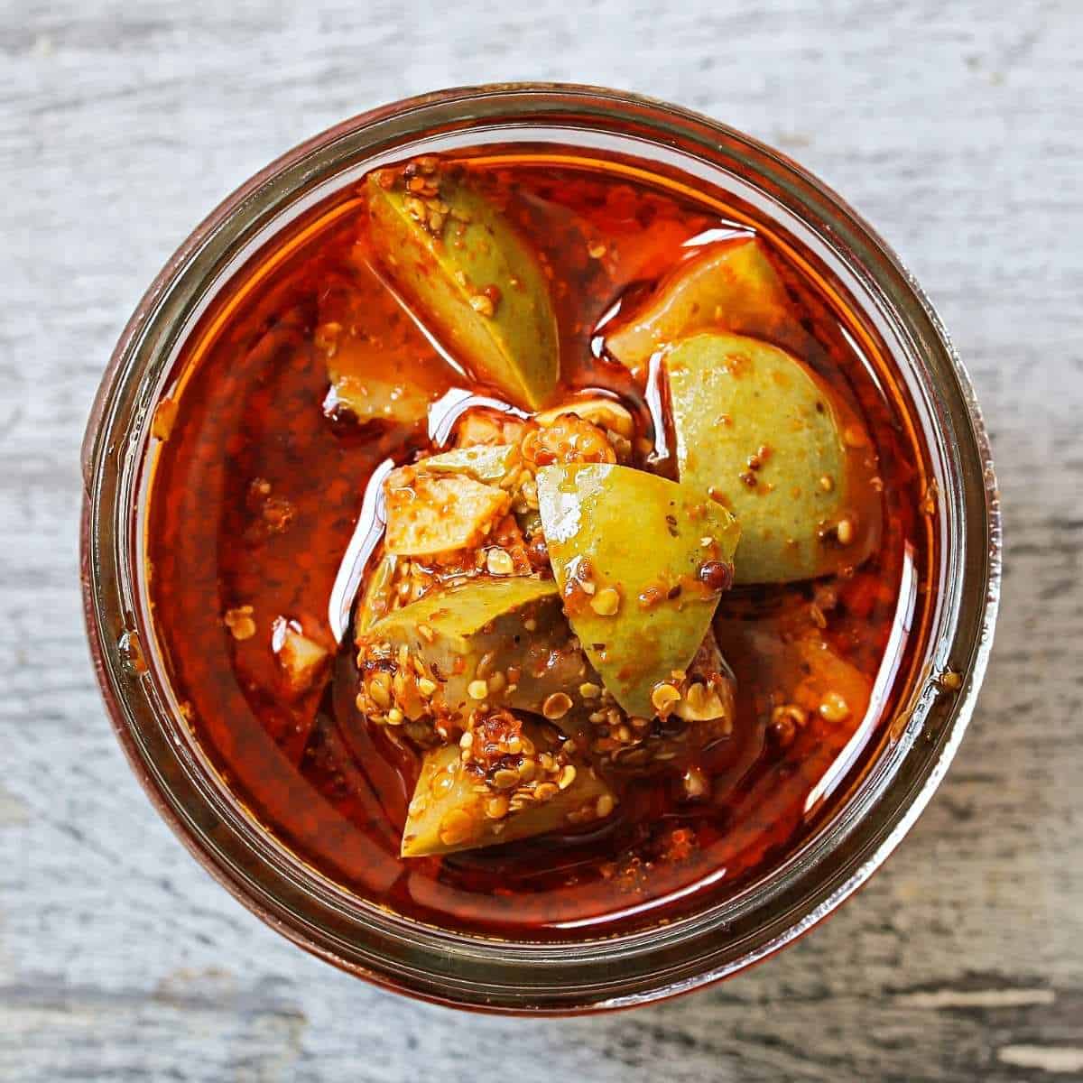 Diced pickled mangoes