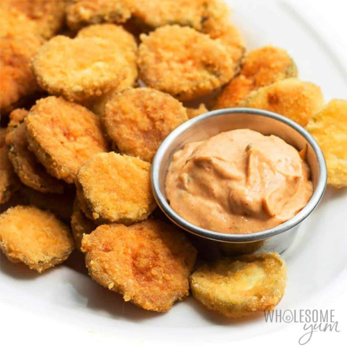 deep fried pickles from wholesomeyum - Pickles are Keto & Here's why with Recipes