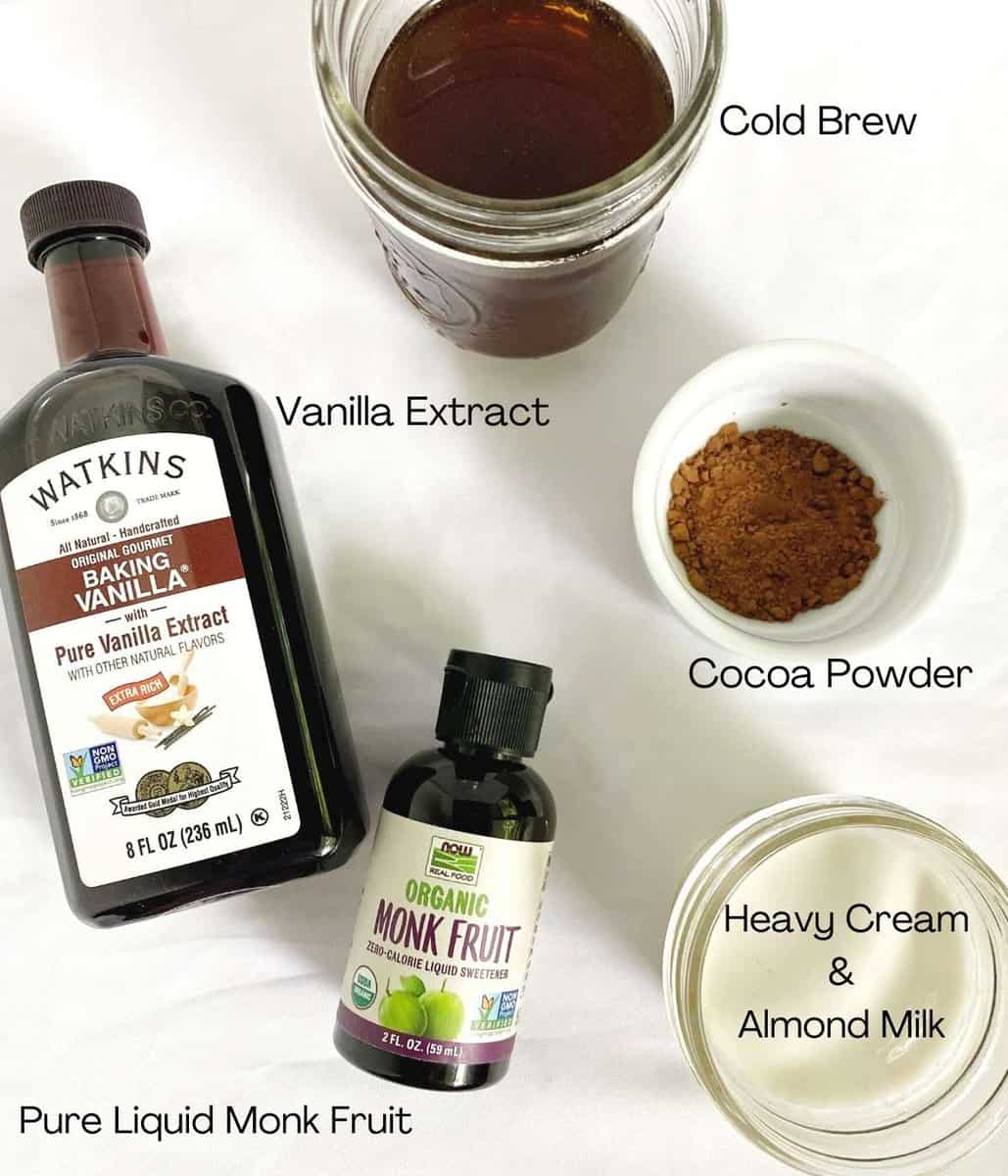 Chocolate Cream Cold Brew ingredients - Sugar-Free & Keto Chocolate Cream Cold Brew