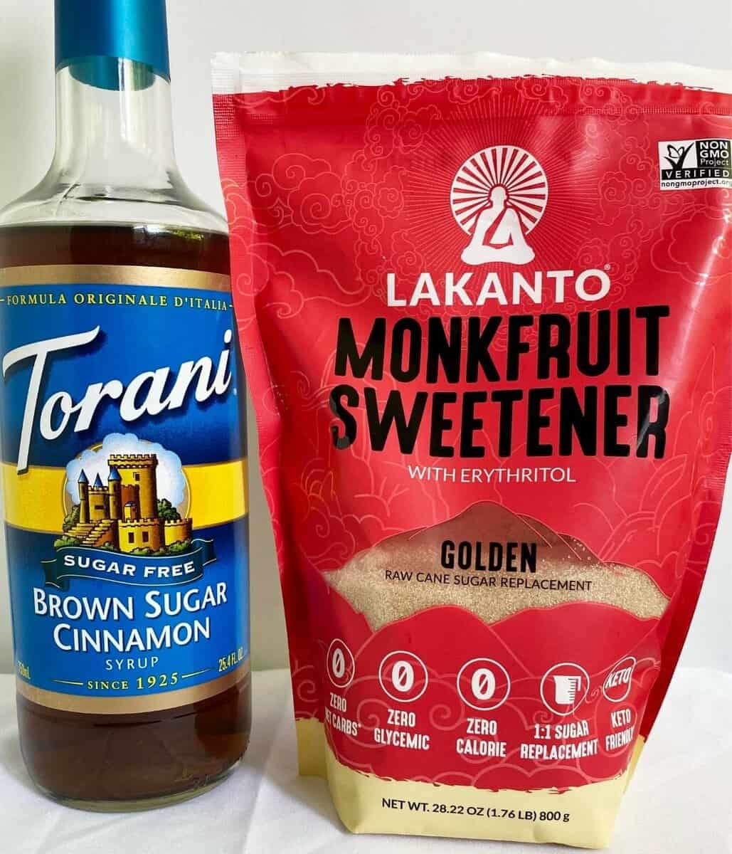 left image is of the syrup and right side is the sugar free brown sugar.