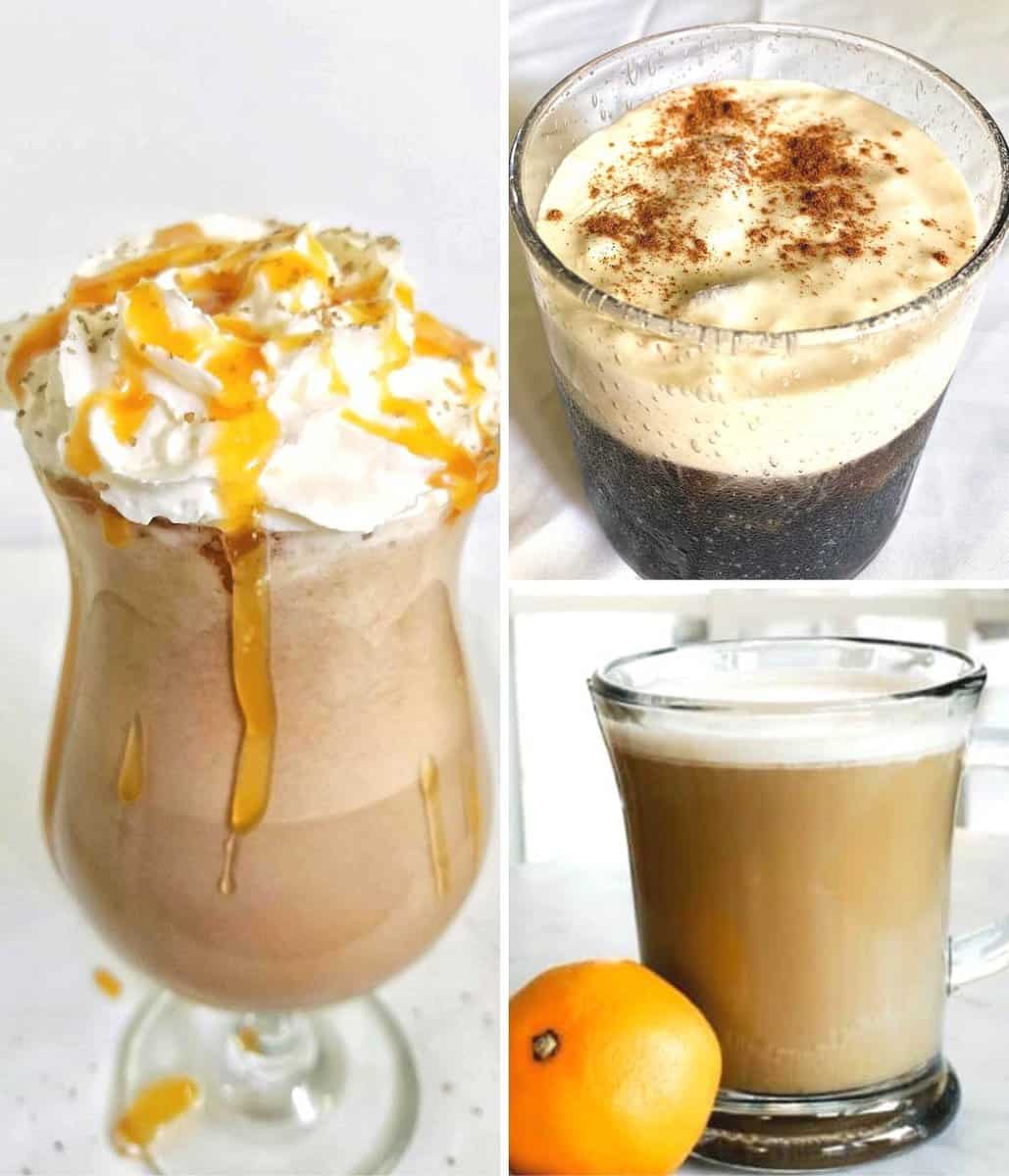 3 different coffee drinks