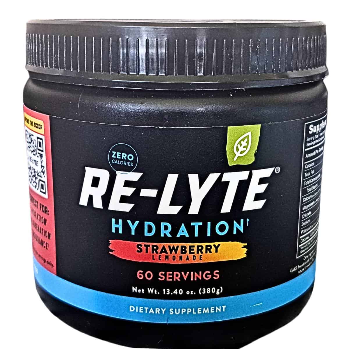 front of the re-lyte hydration powder strawberry lemonade flavor