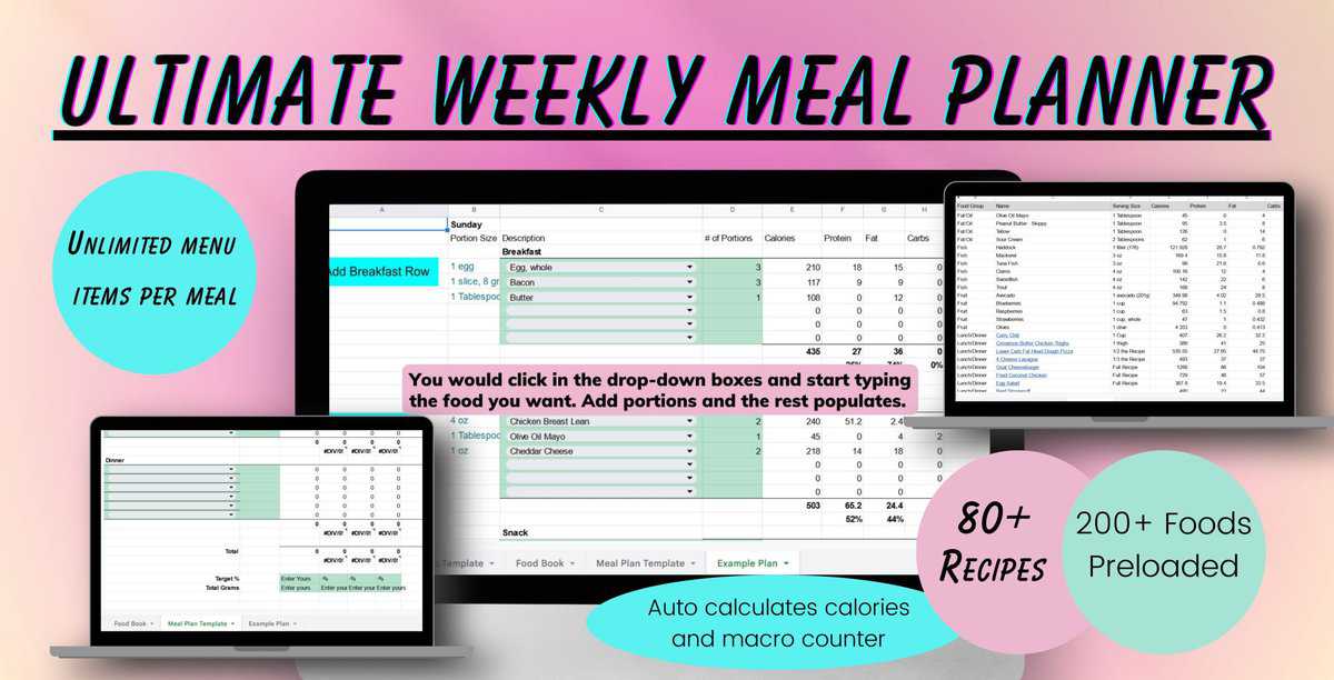 1 scaled - Macro Meal Planner Template|Digital on Google Sheets