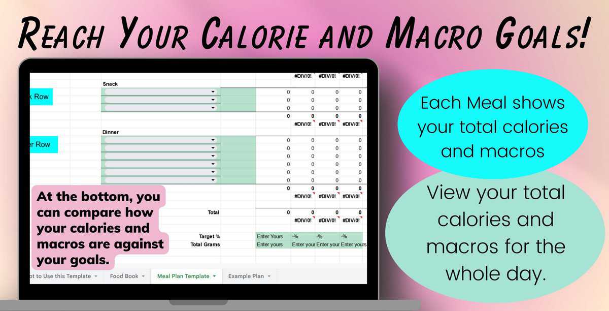 3 scaled - Macro Meal Planner Template|Digital on Google Sheets