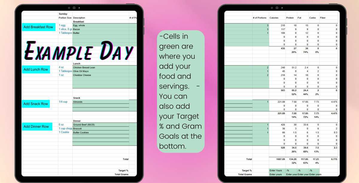 6 scaled - Macro Meal Planner Template|Digital on Google Sheets